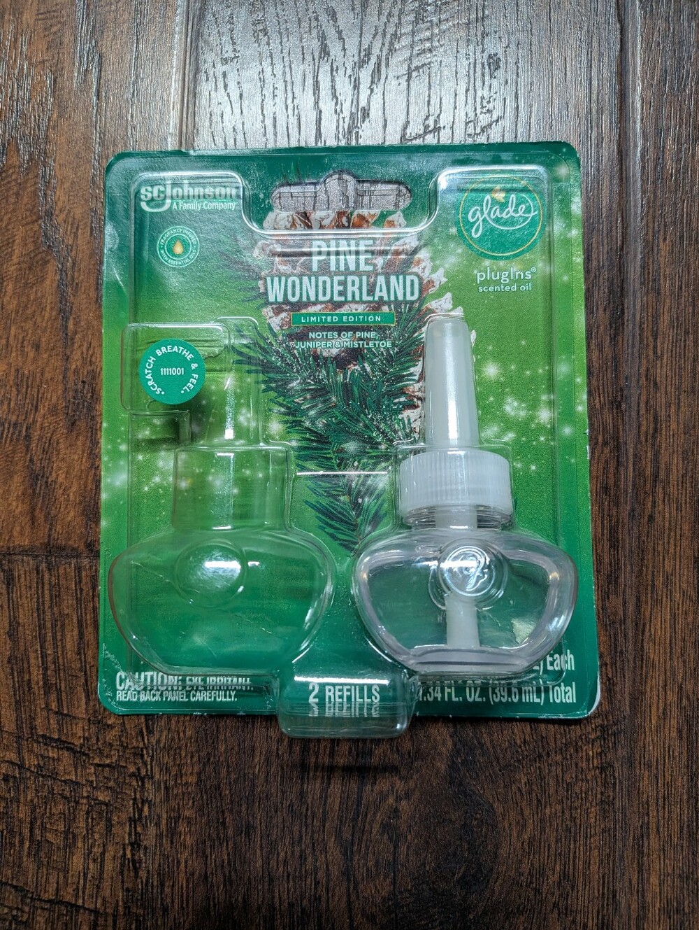 Glade PlugIns Scented Oil Refill, Pine Wonderland, Opened 1 Refill LIMITED ED.